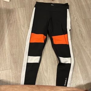 Reebok Womens 7/8 ankle big block stripe leggings